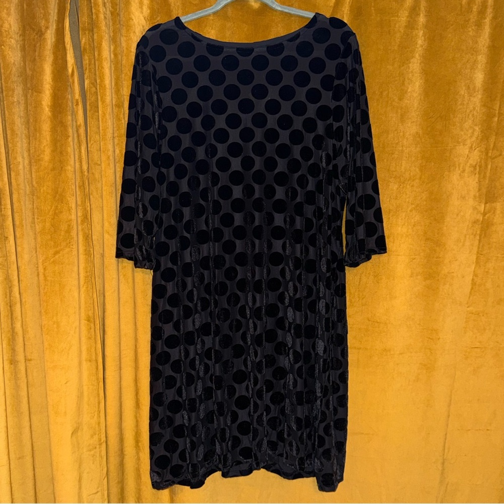 bryn Walker Black Polka Dot Long Sleeve Dress